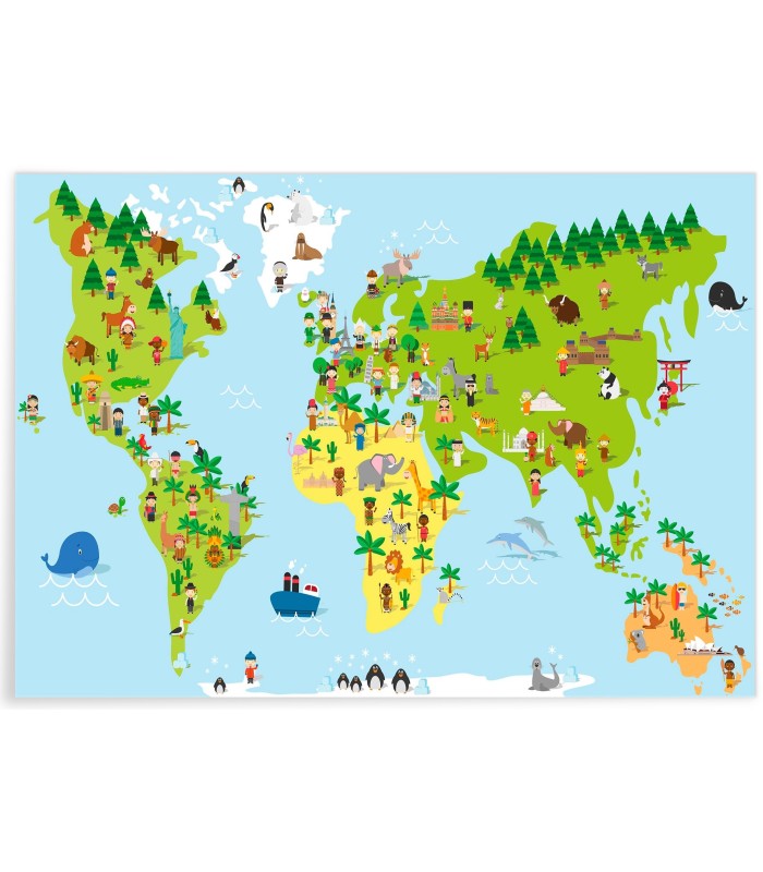 Affiche Carte du Monde Enfant