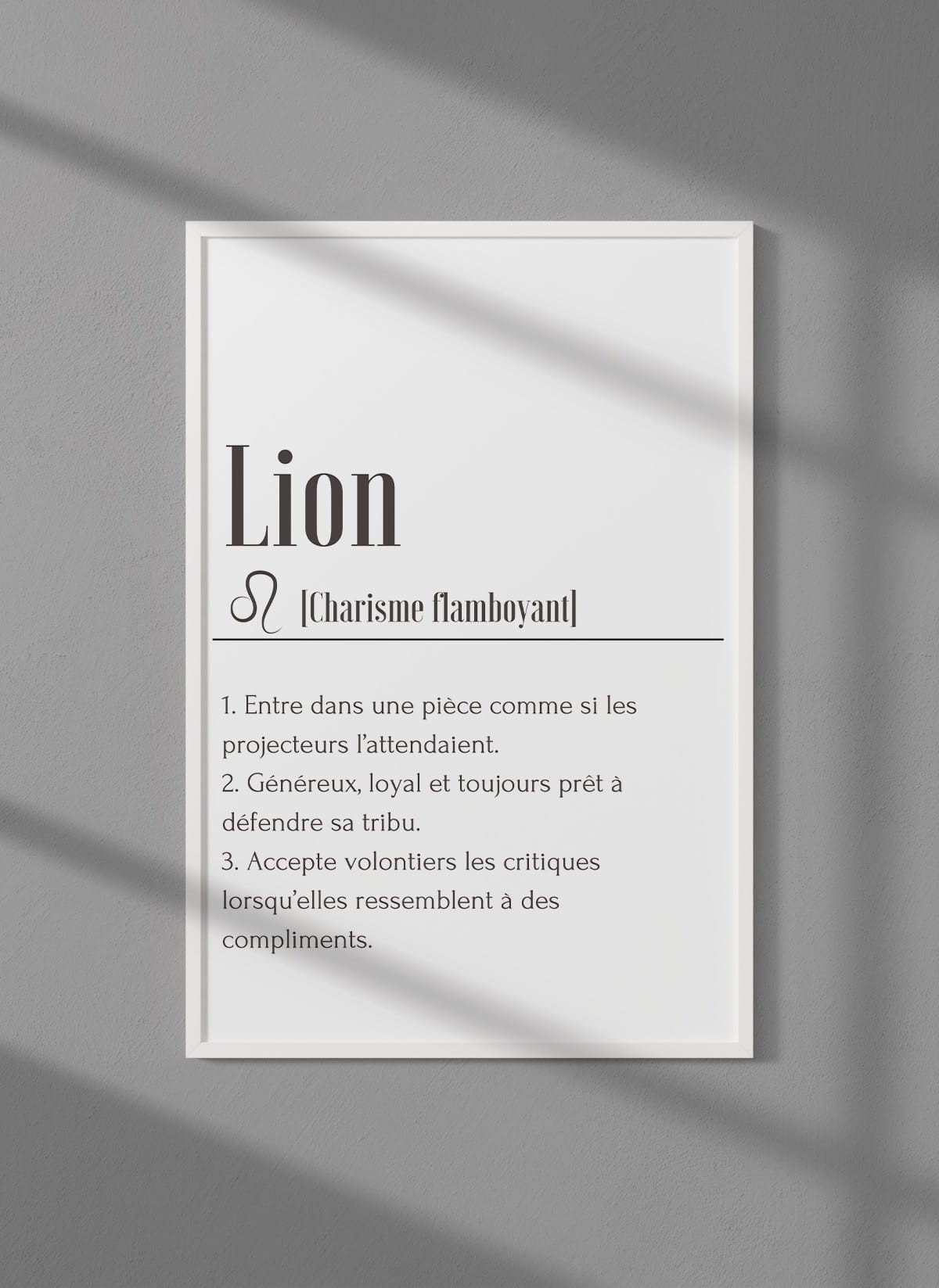 Affiche Définition Lion