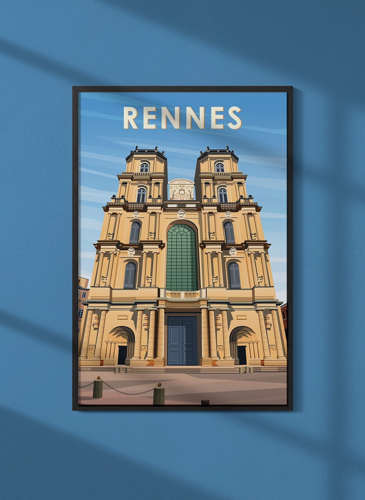 Affiche ville Rennes 3 Cathédrale Saint-Pierre