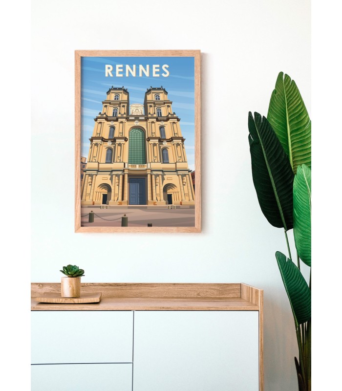 Affiche ville Rennes 3 Cathédrale Saint-Pierre
