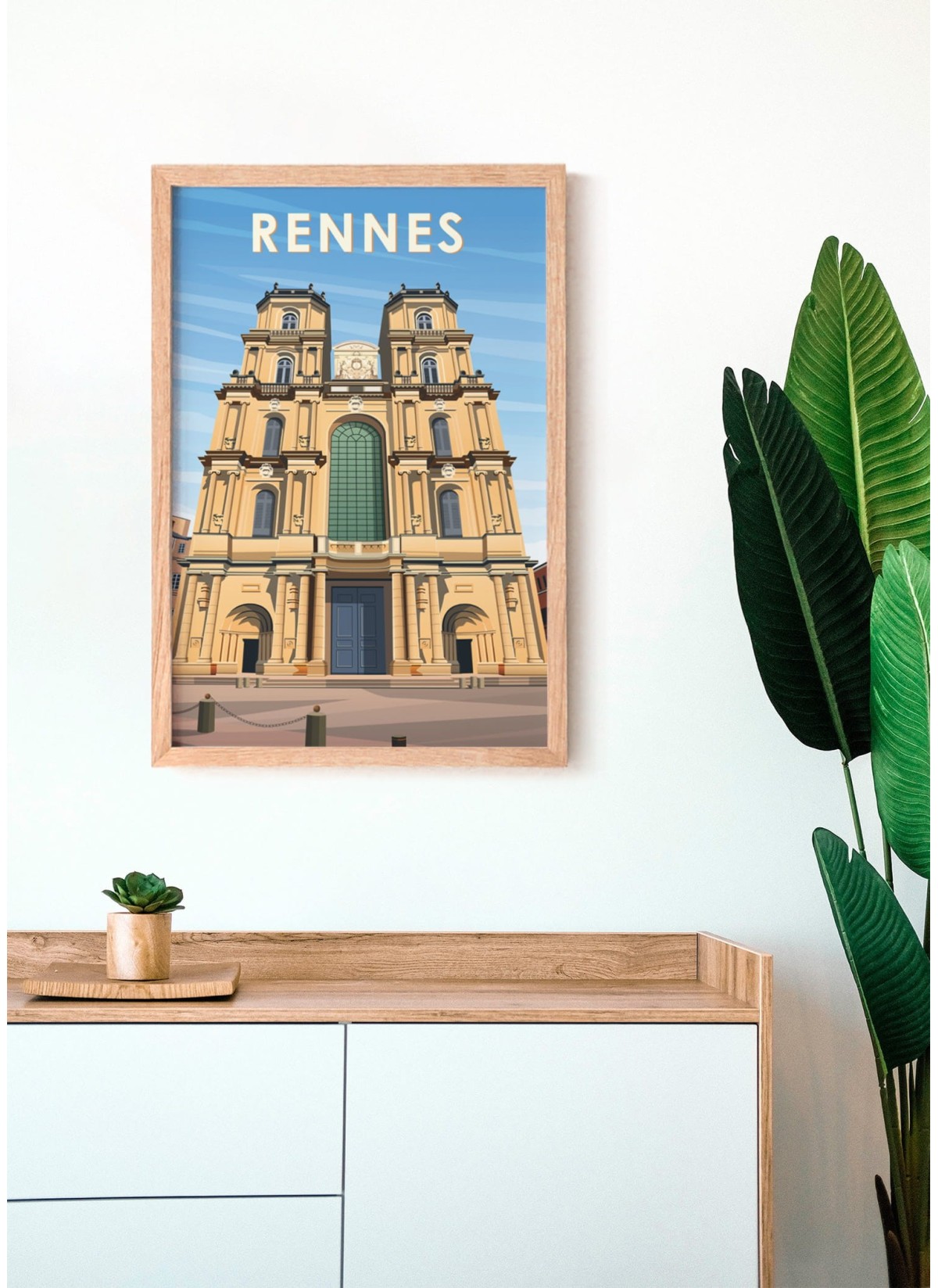 Affiche ville Rennes 3 Cathédrale Saint-Pierre