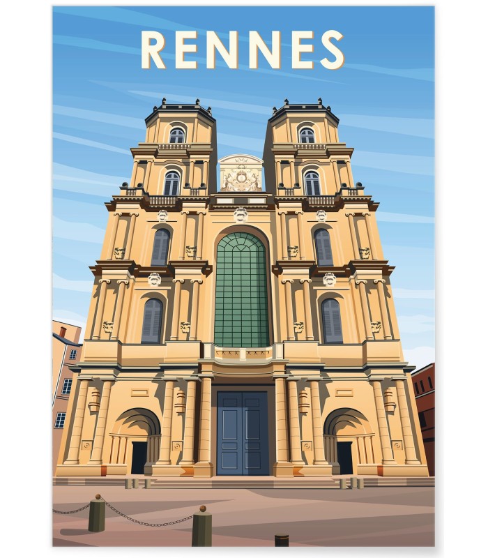 Affiche ville Rennes 3 Cathédrale Saint-Pierre