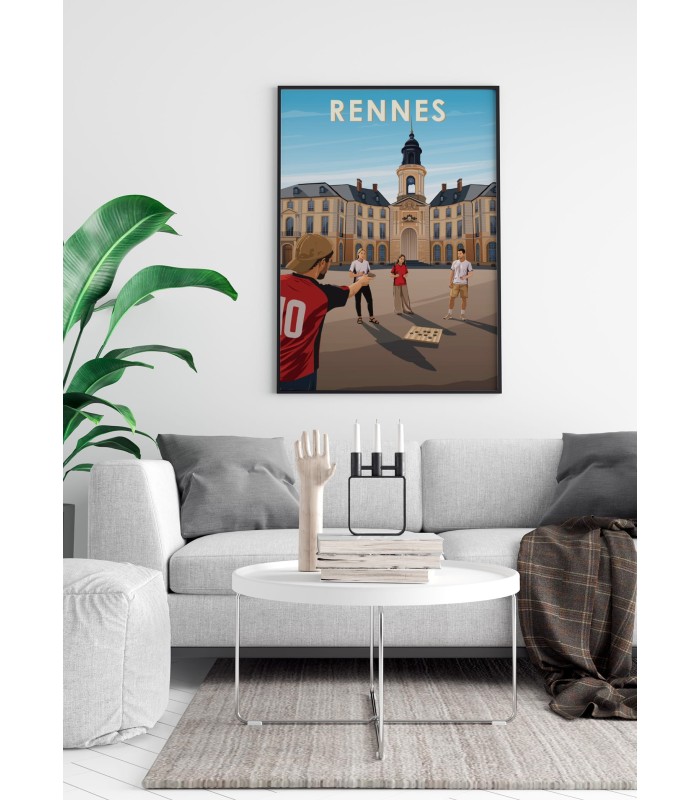 Affiche ville Rennes 4 Hôtel de ville