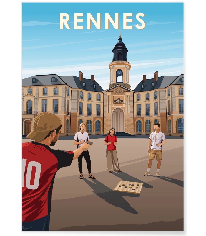 Affiche ville Rennes 4 Hôtel de ville