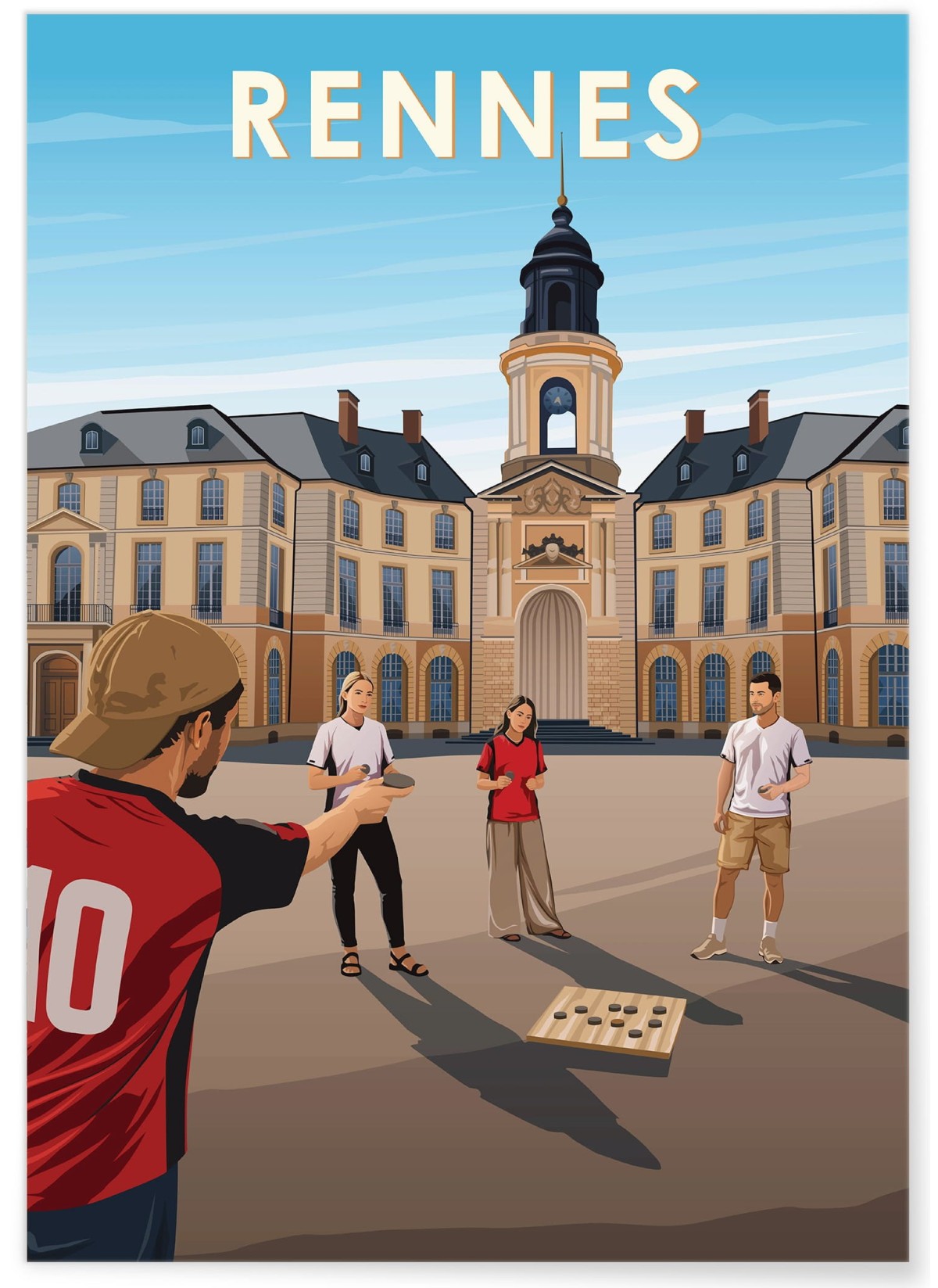 Affiche ville Rennes 4 Hôtel de ville