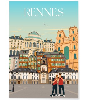 Affiche ville Rennes 5 Mix