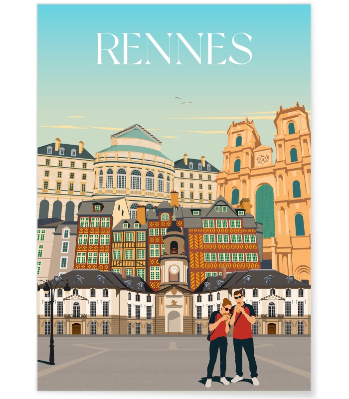 Affiche ville Rennes 5 Mix