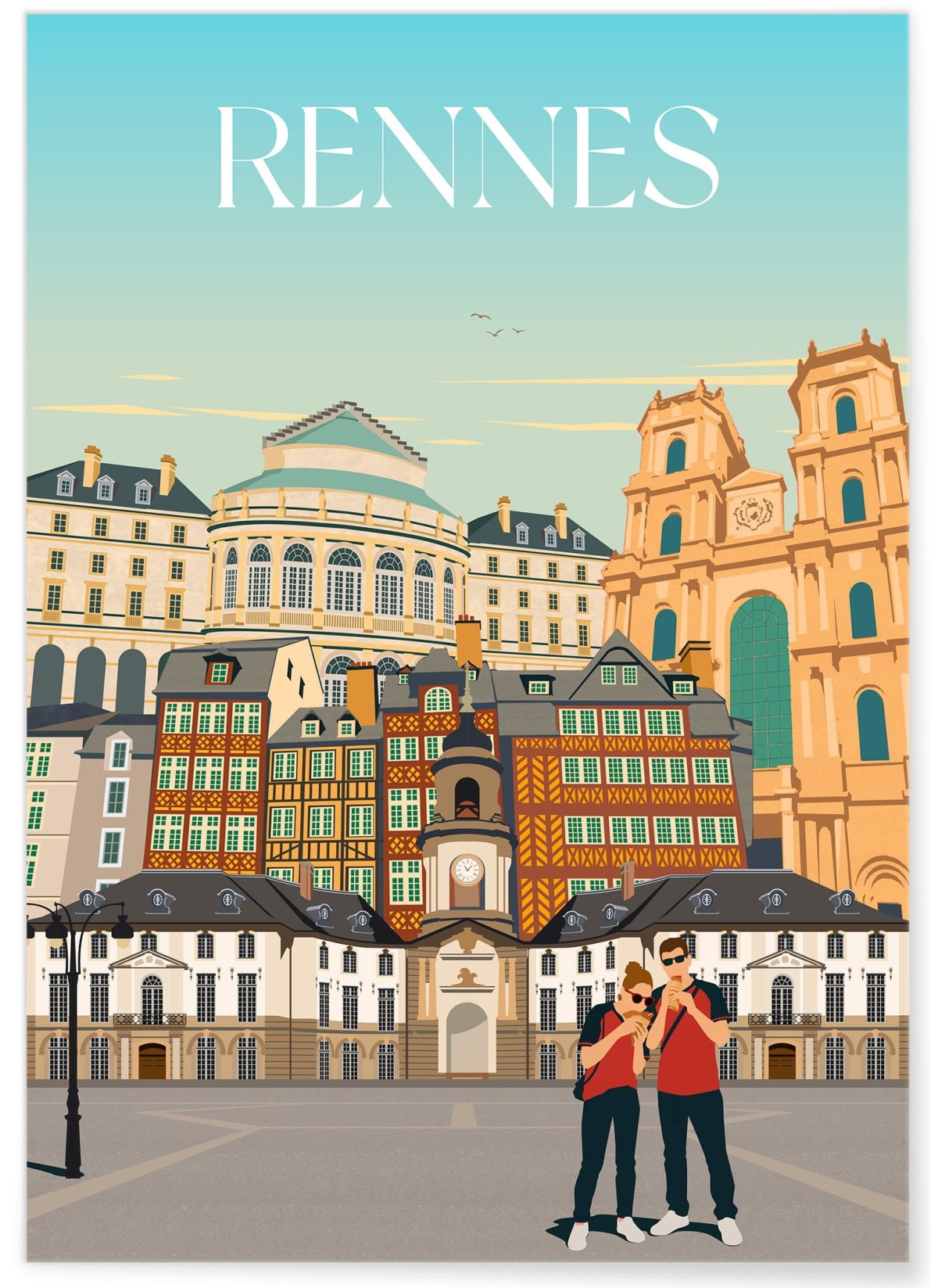 Affiche ville Rennes 5 Mix