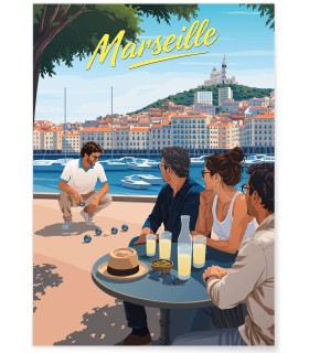 Affiche ville Marseille 4 Pétanque