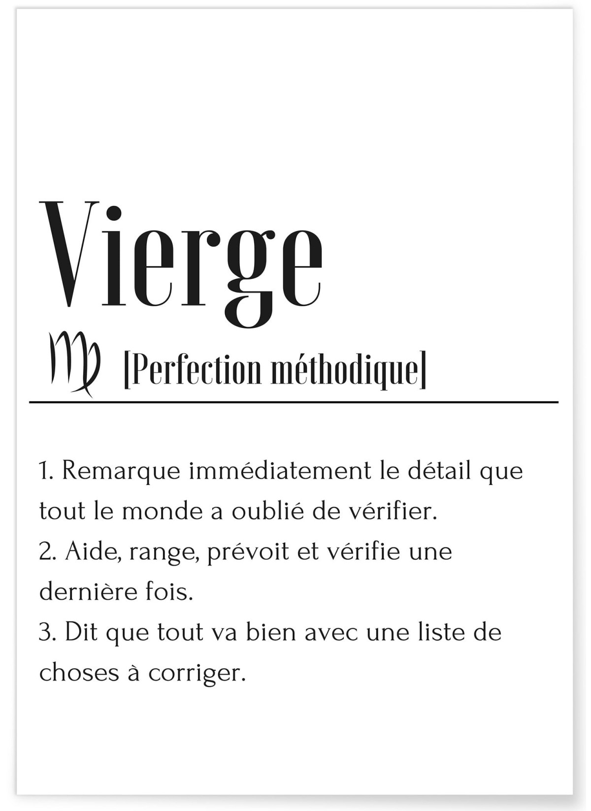Affiche Définition Vierge