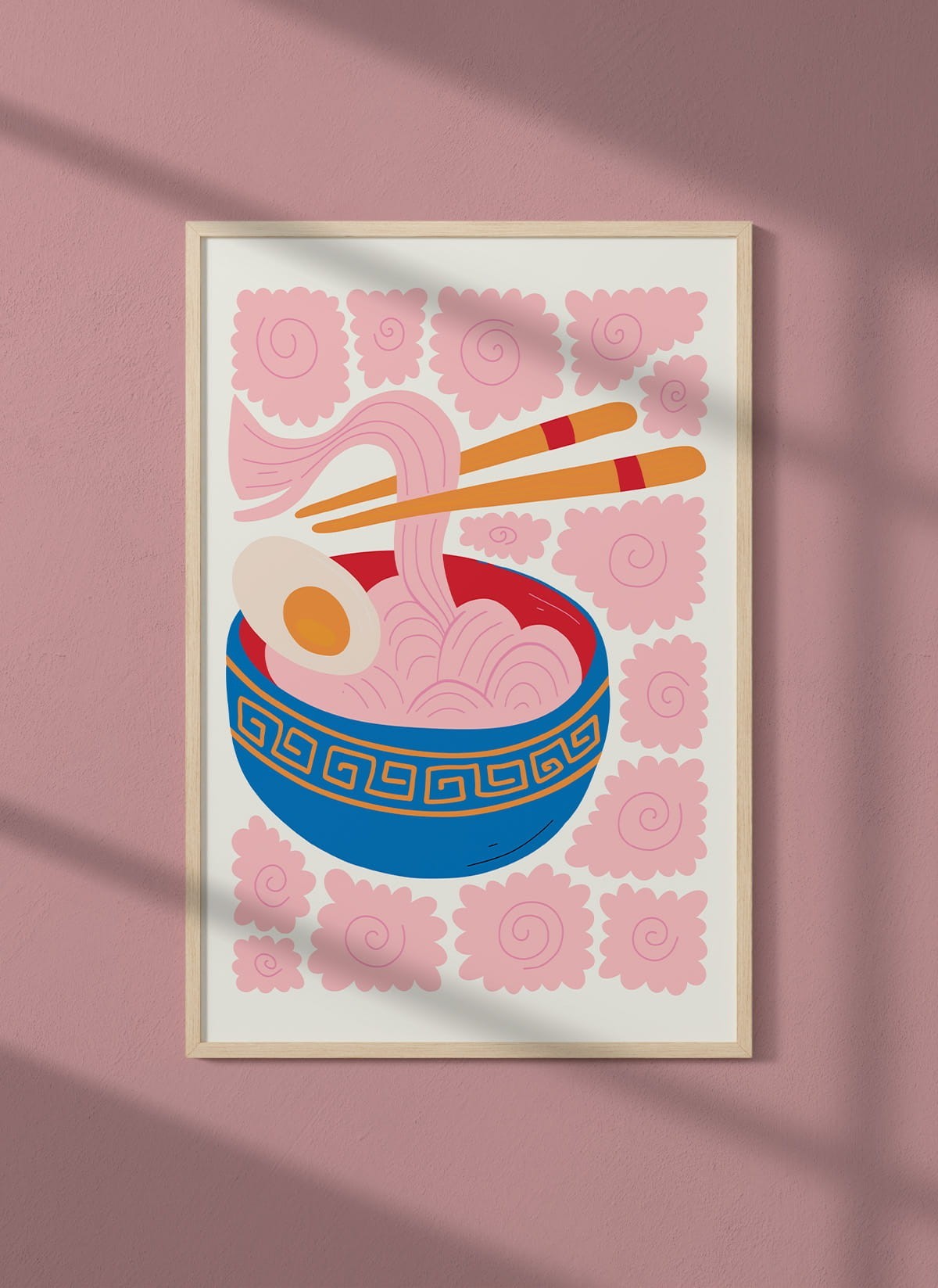 Affiche Bol de Ramen rose
