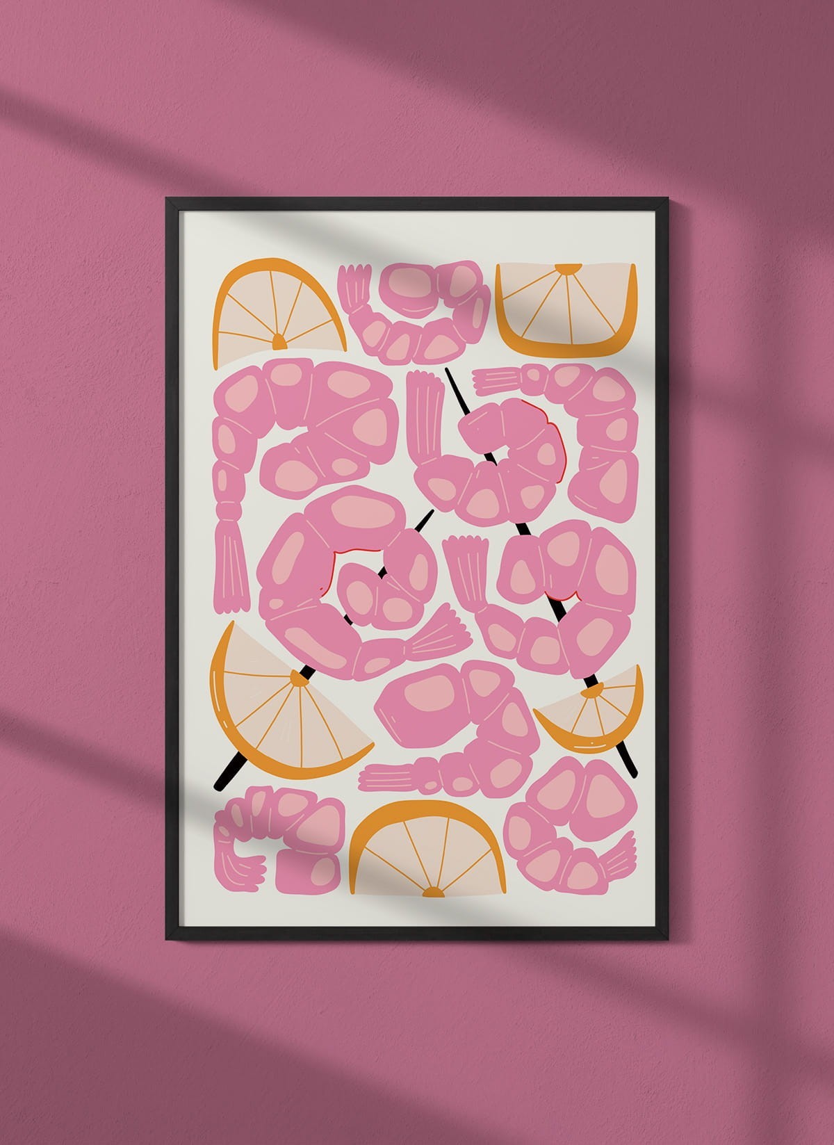 Affiche Crevettes & Agrumes