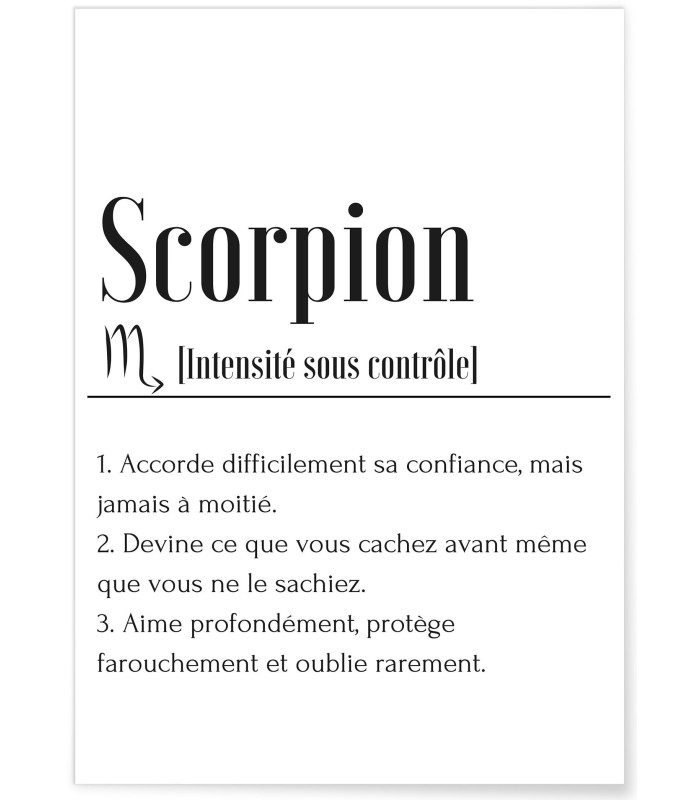 Affiche Définition Scorpion