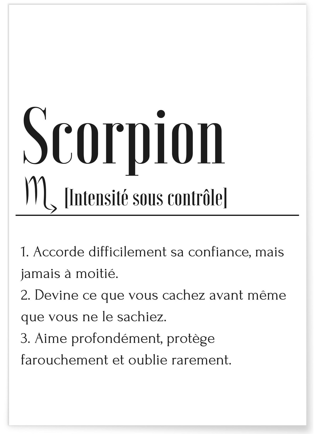 Affiche Définition Scorpion
