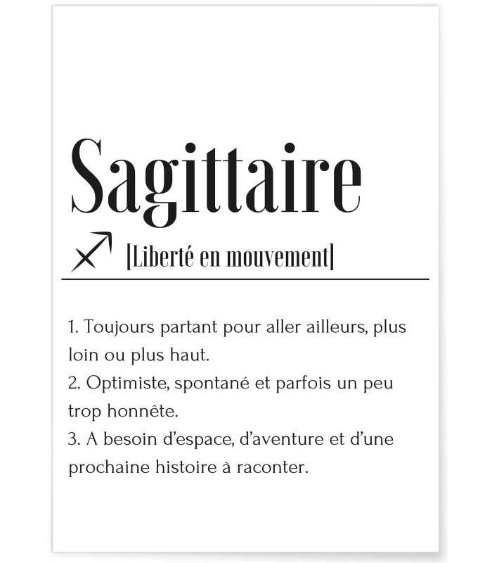 Affiche Définition Sagittaire