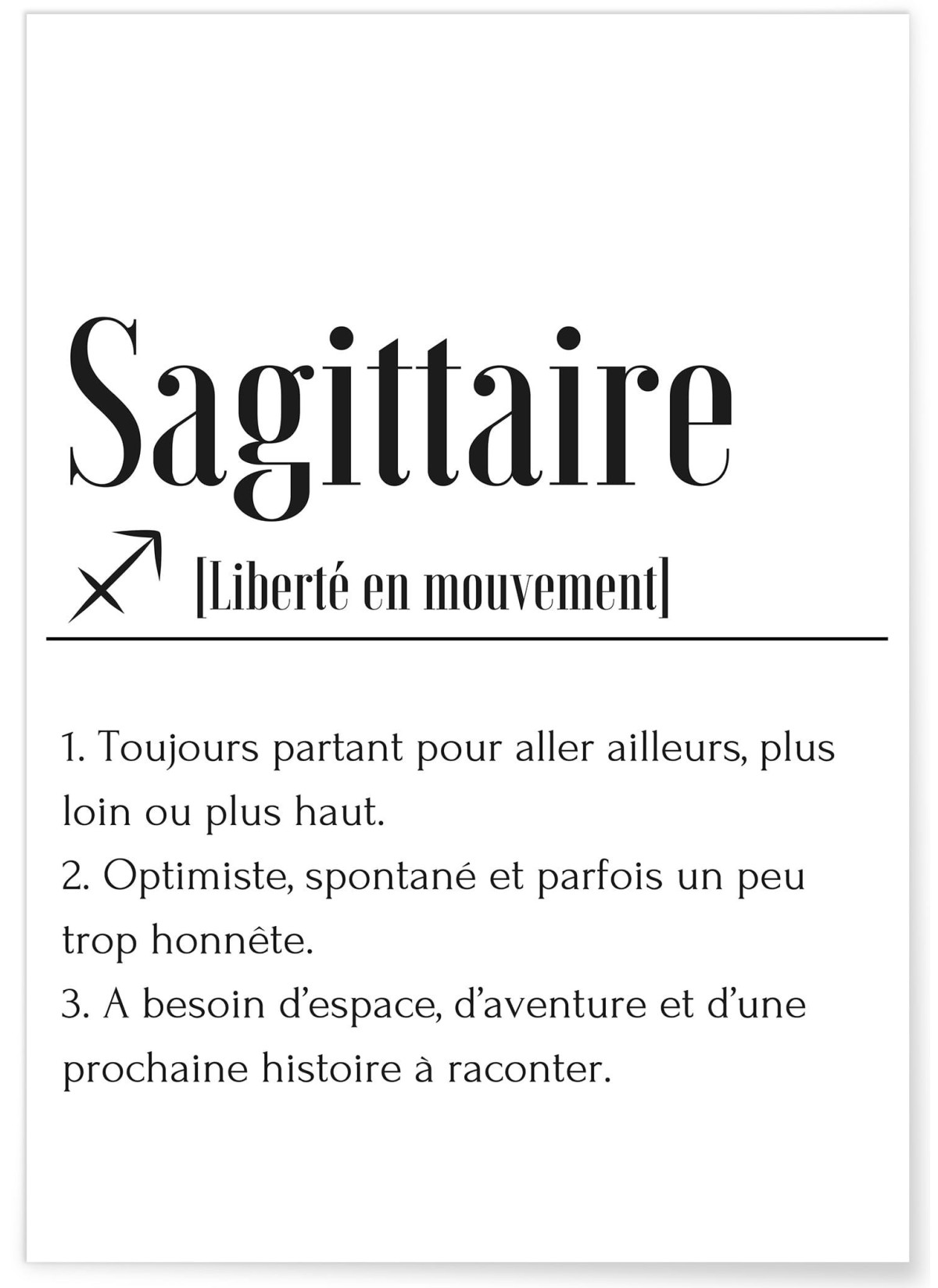 Affiche Définition Sagittaire