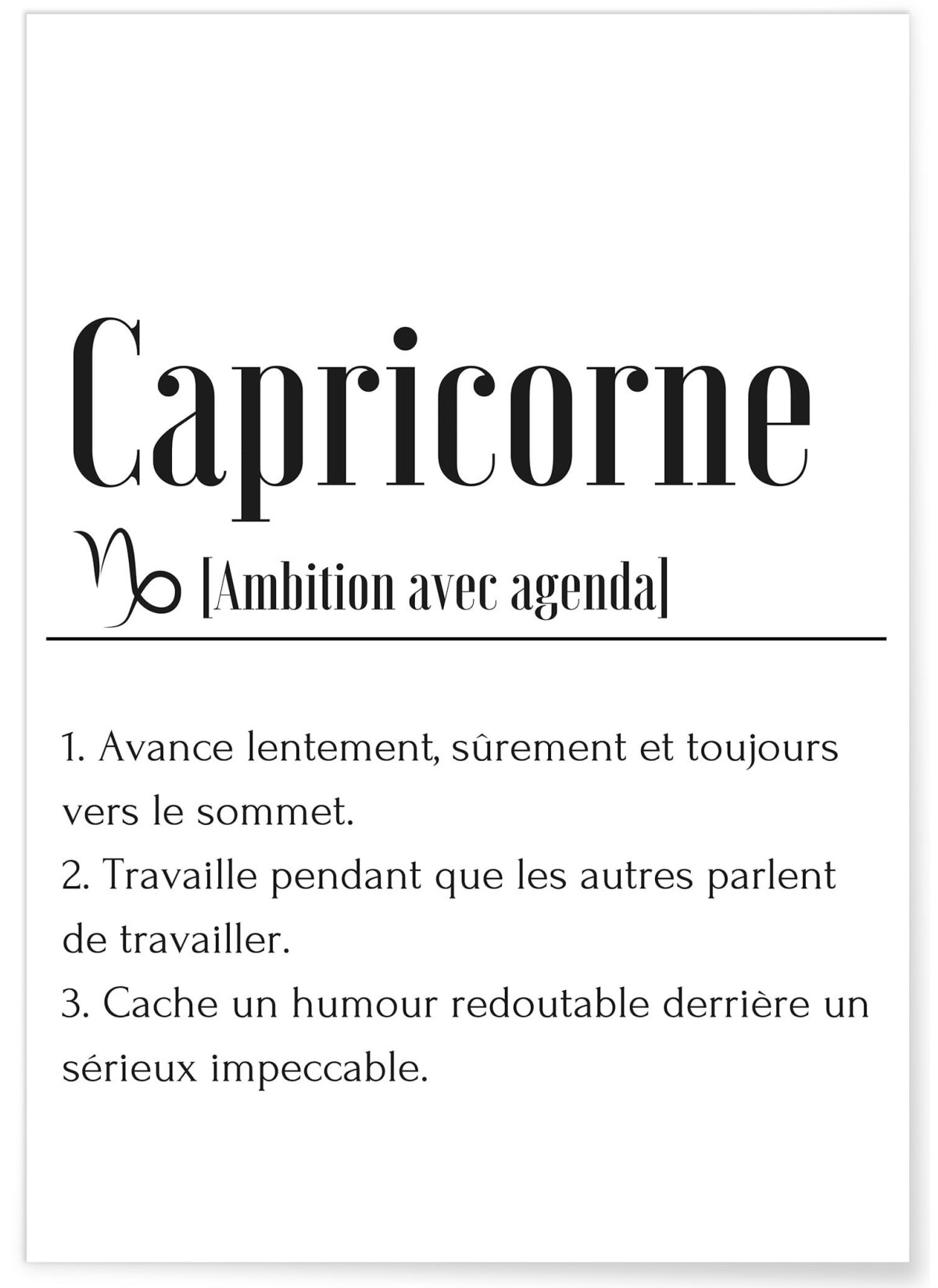 Affiche Définition Capricorne