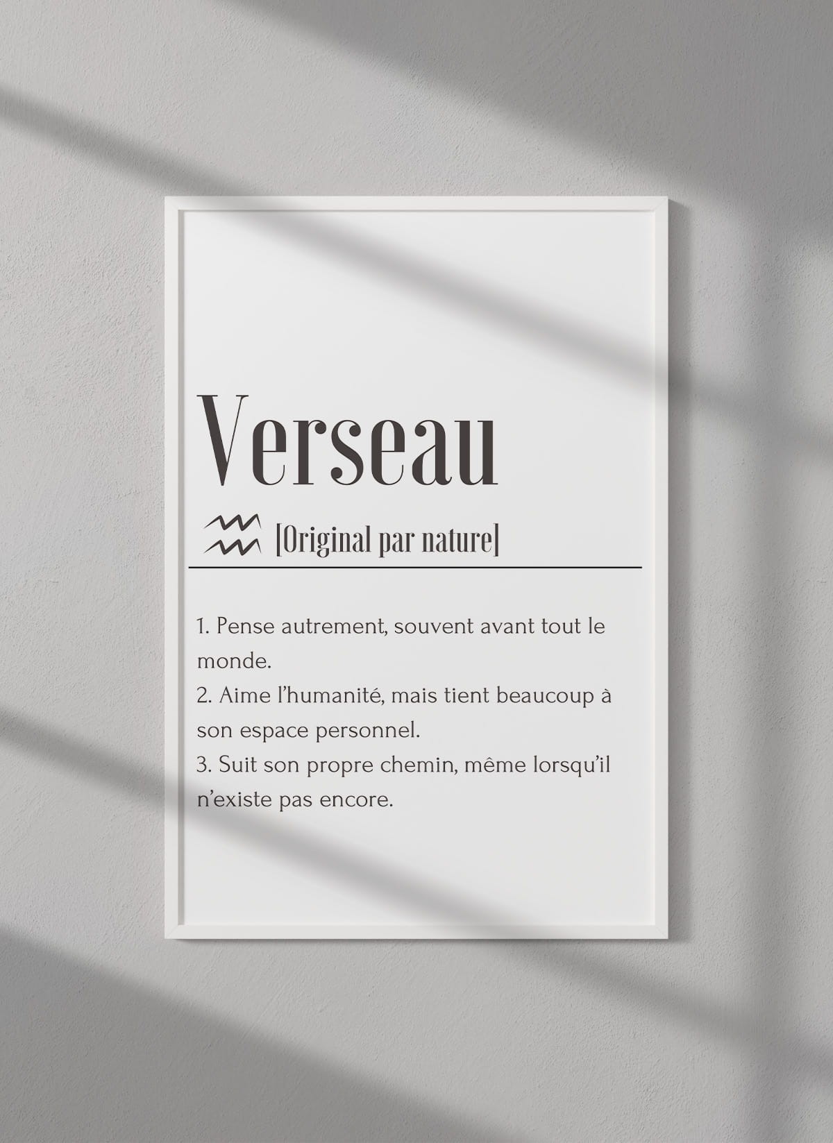 Affiche Définition Verseau