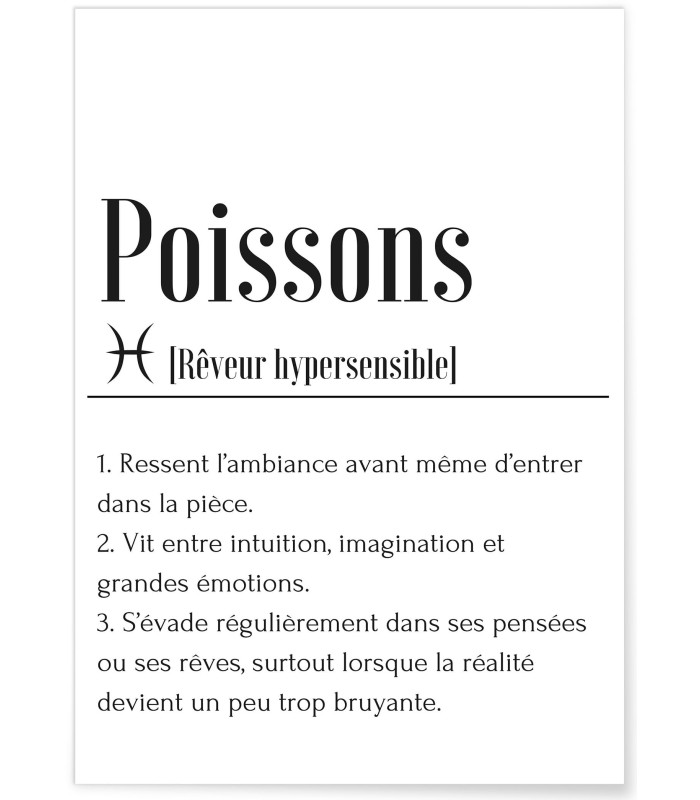 Affiche Définition Poissons