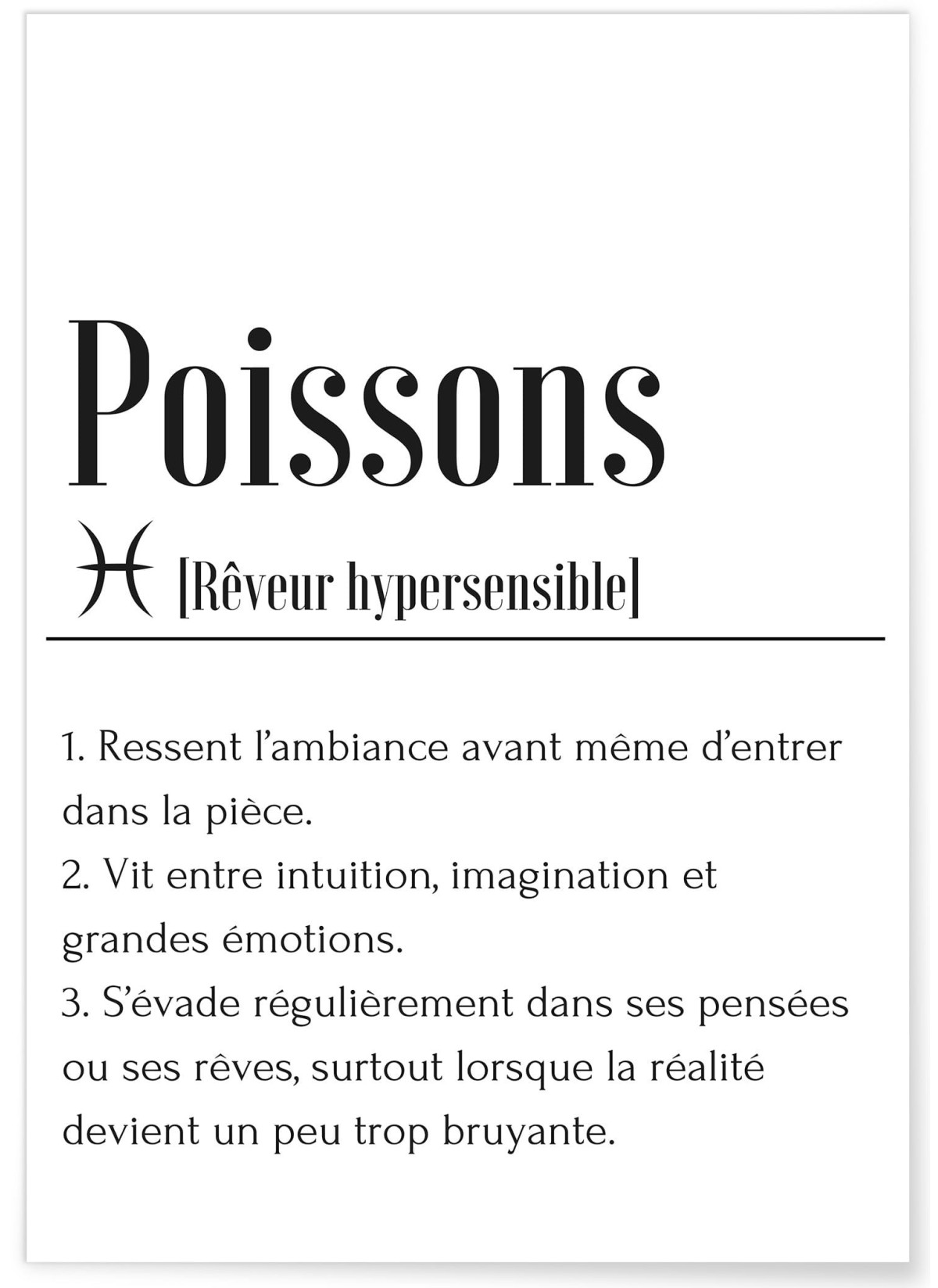 Affiche Définition Poissons