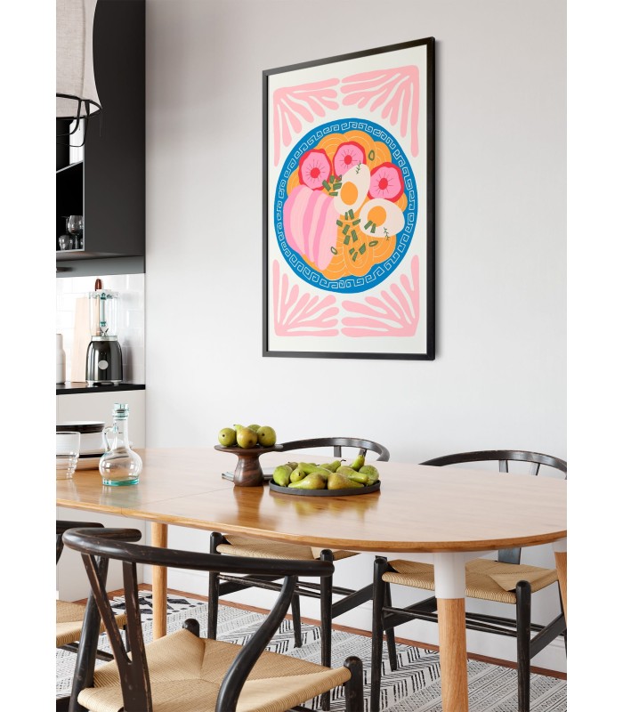 Affiche Assiette de Nouilles Asiatiques