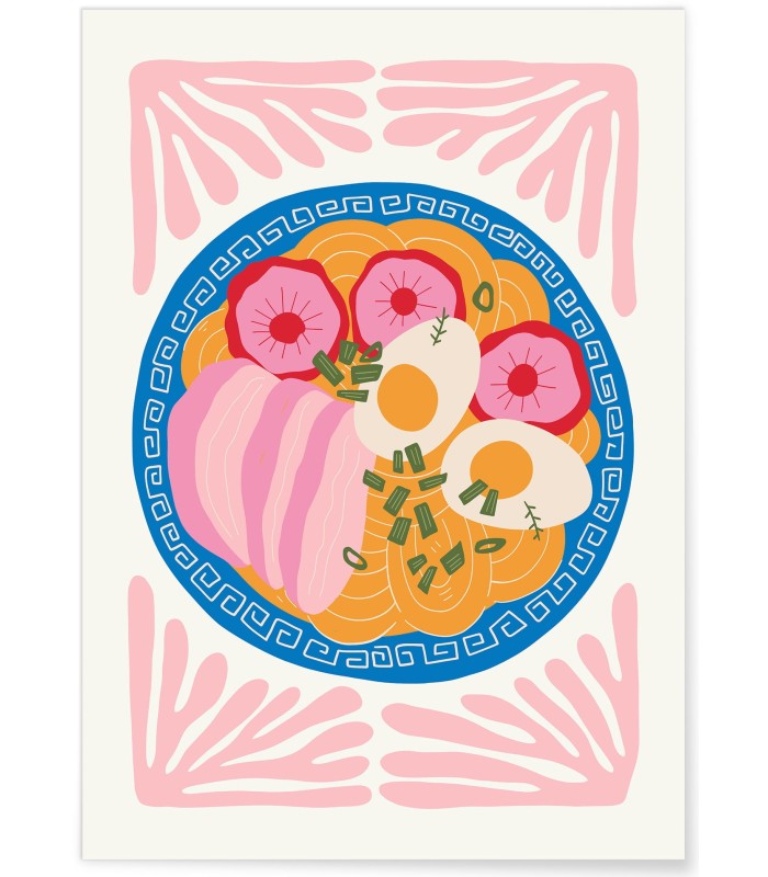 Affiche Assiette de Nouilles Asiatiques