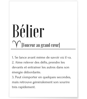 Affiche Définition Bélier