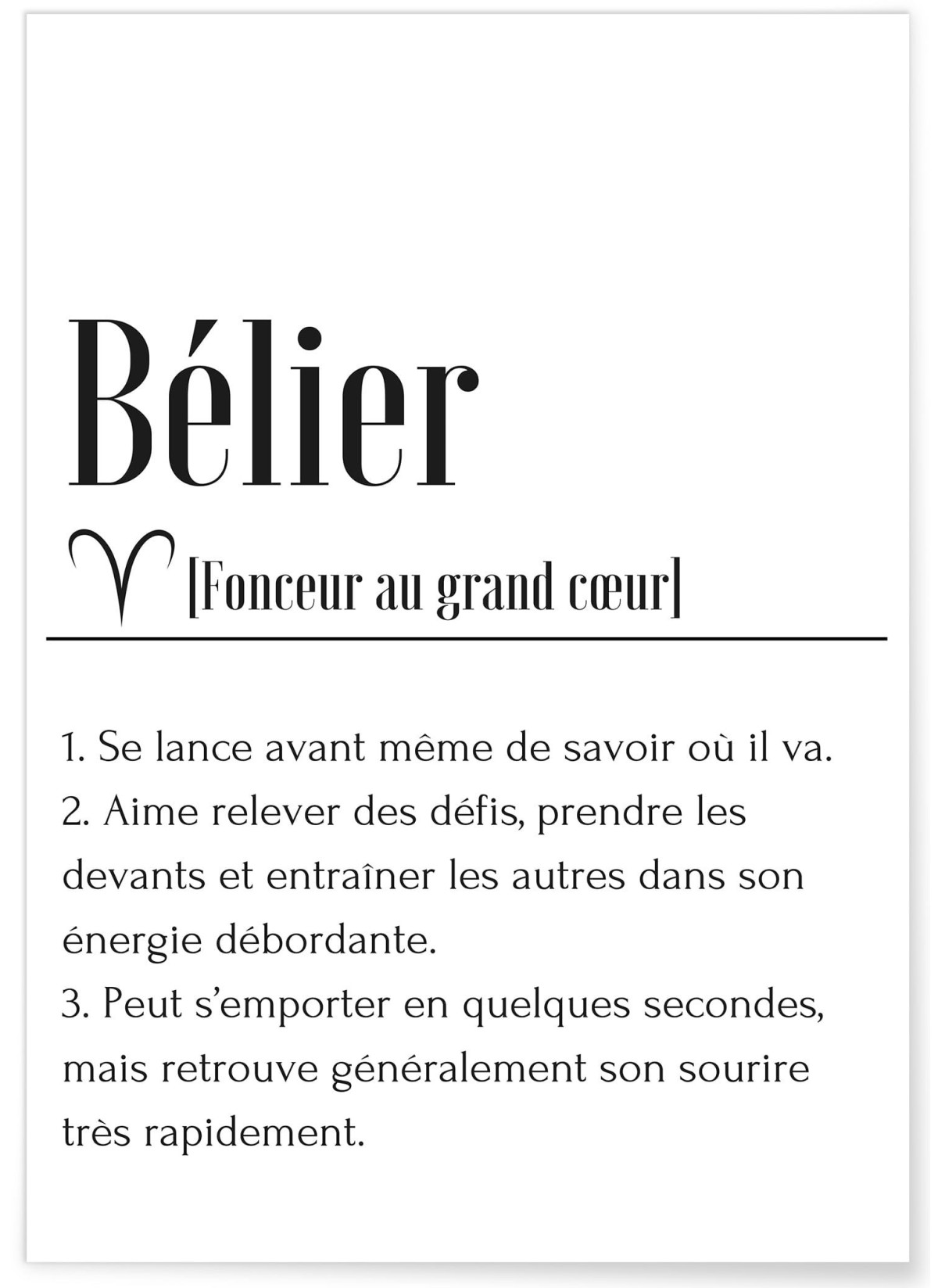 Affiche Définition Bélier