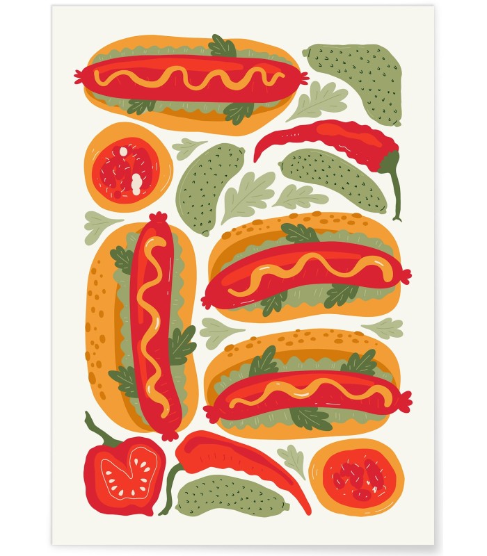 Affiche Hot-Dogs Gourmets