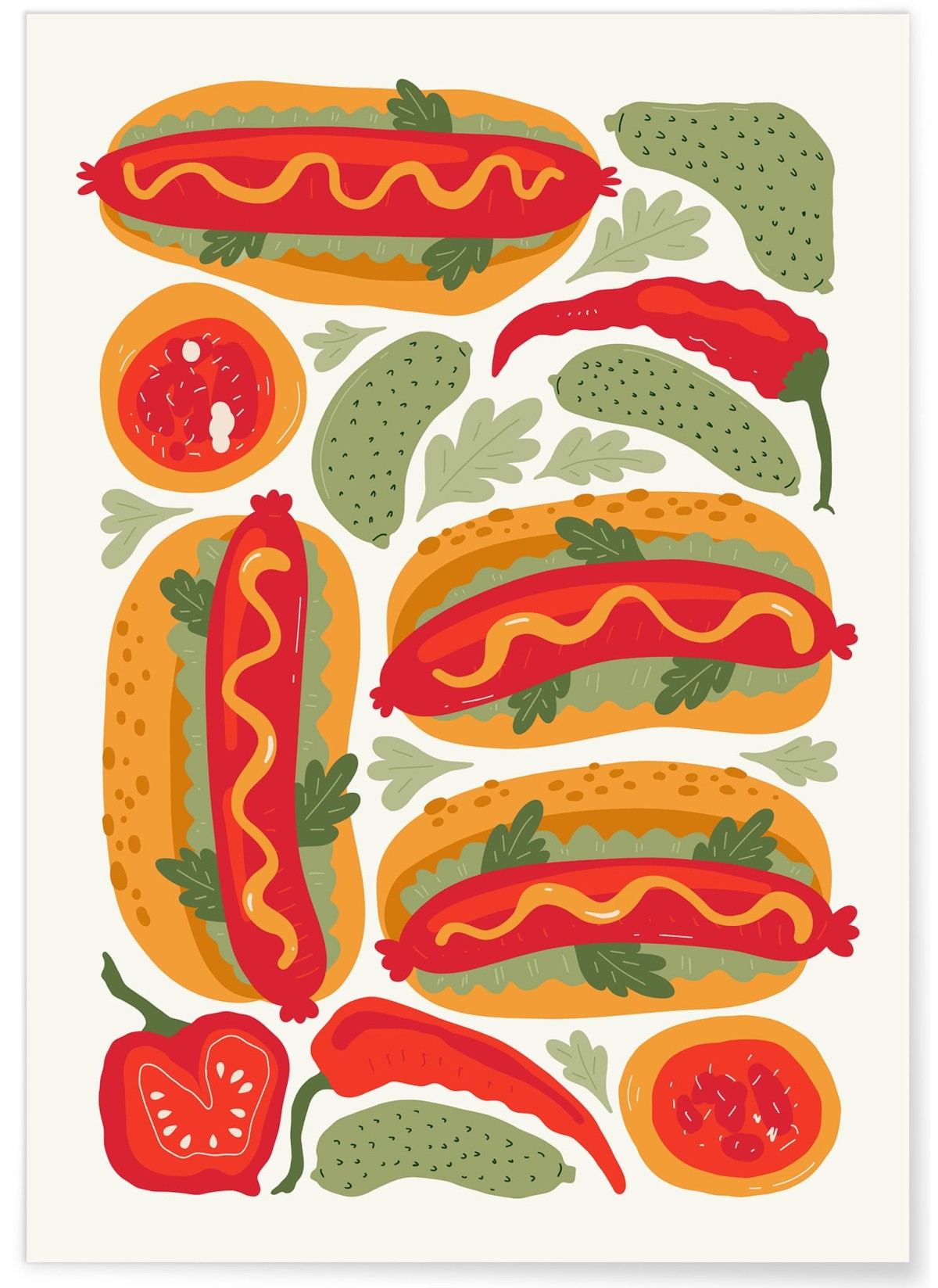 Affiche Hot-Dogs Gourmets