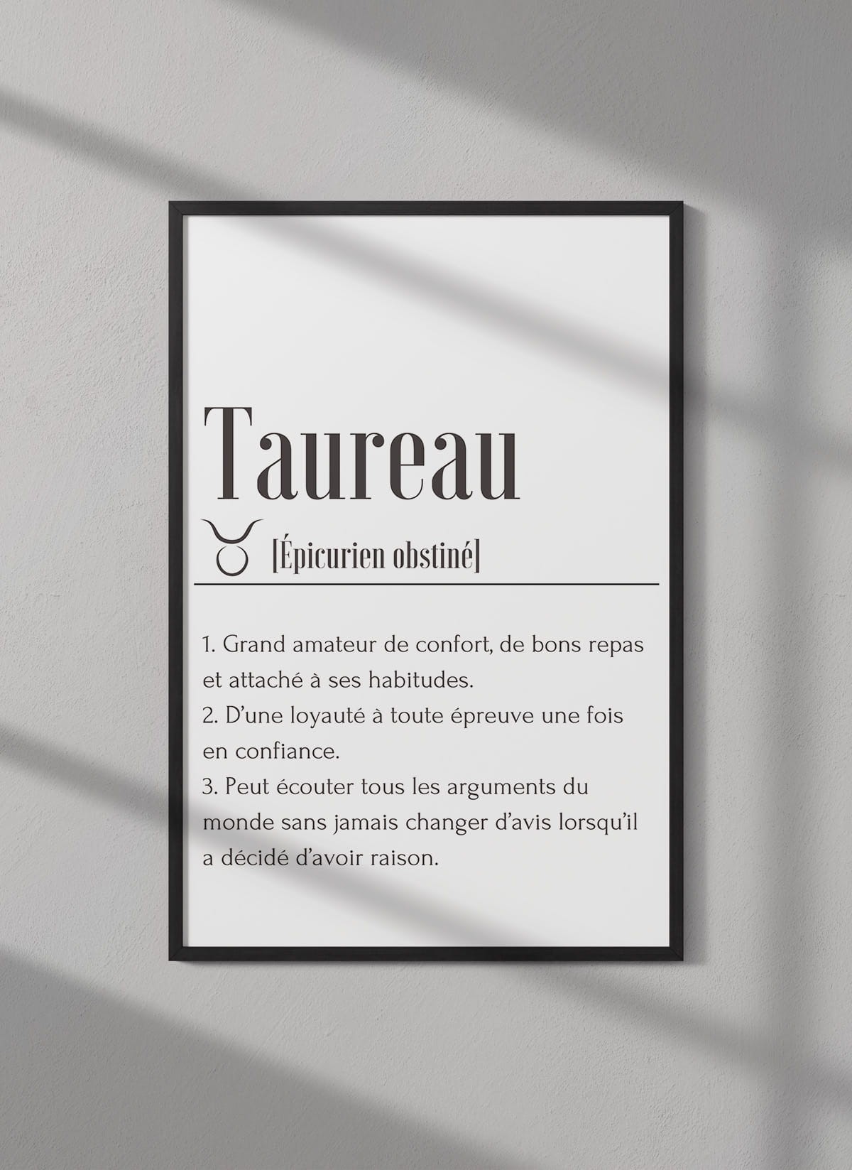 Affiche Définition Taureau