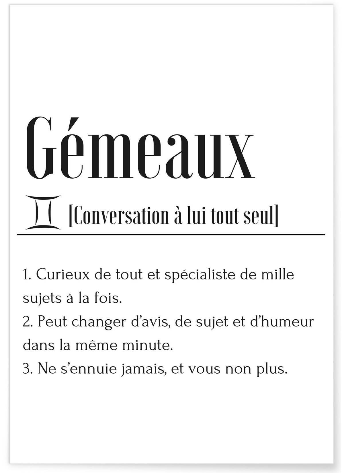 Affiche Définition Gémeaux