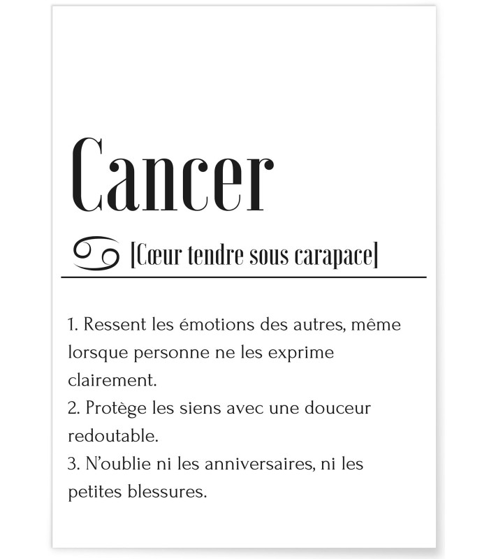 Affiche Définition Cancer