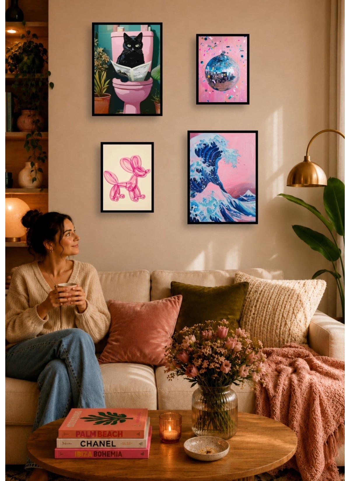 Pack Pop Art 1 : 4 affiches et cadres noirs | L’Afficherie