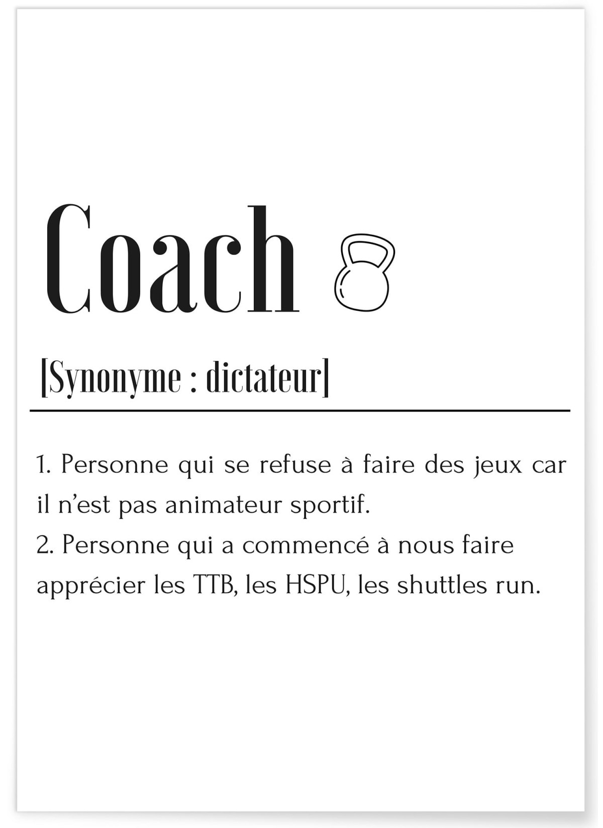 Affiche Définition Coach