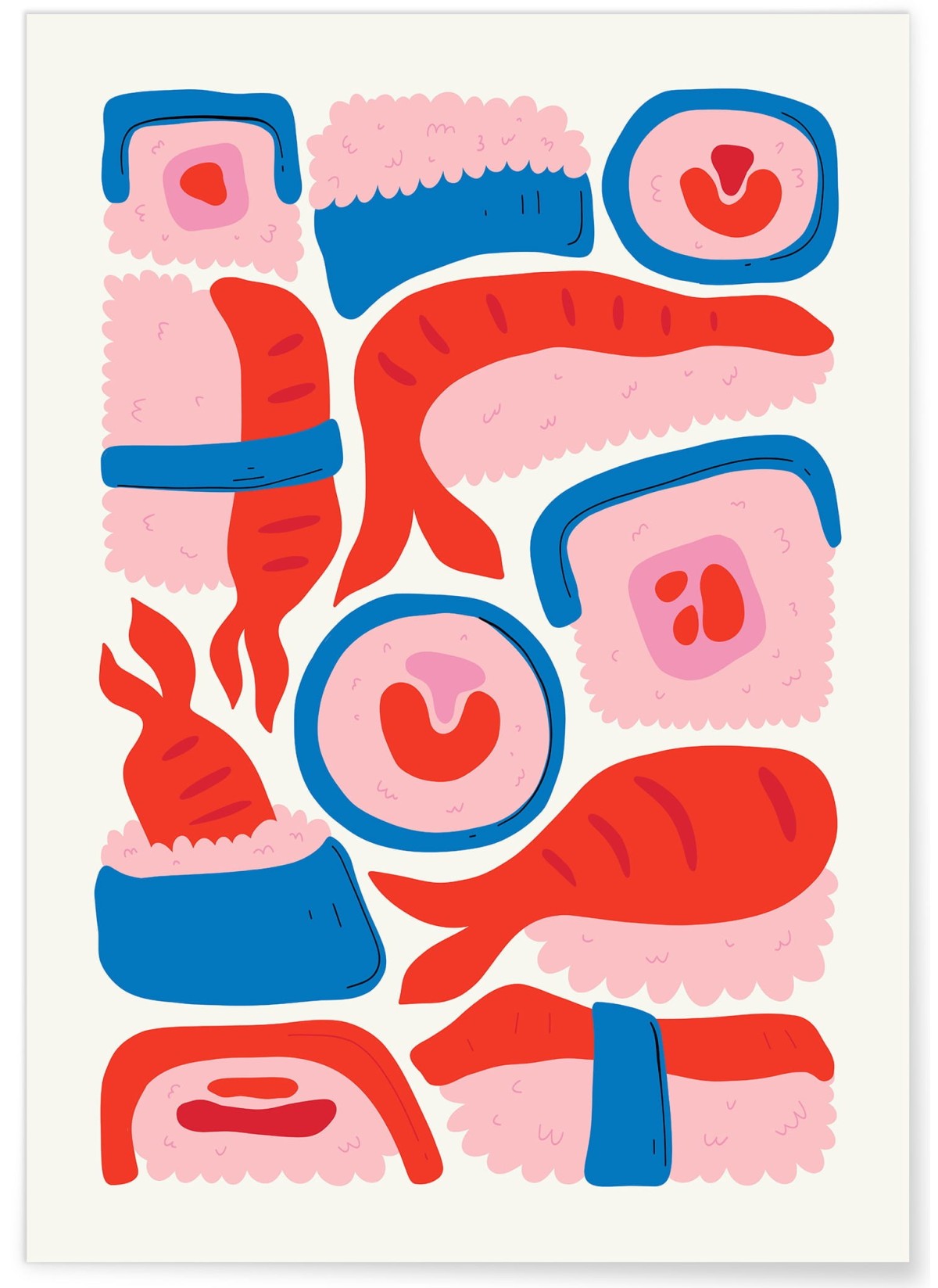 Affiche Assortiment de Sushis