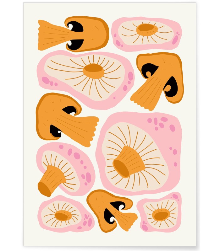 Affiche Champignons Forestiers
