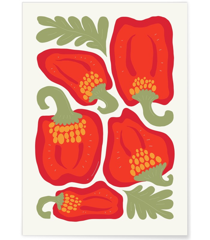 Affiche Poivrons Rouges