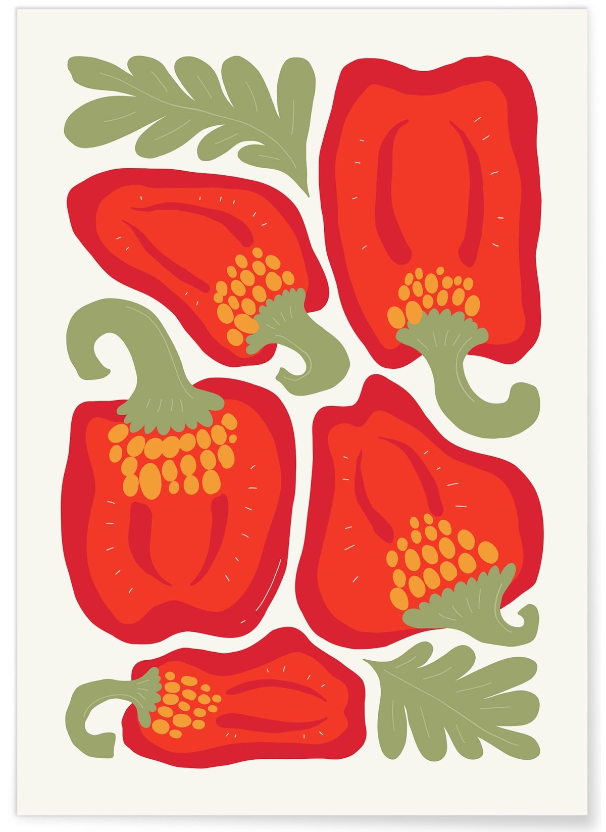 Affiche Poivrons Rouges