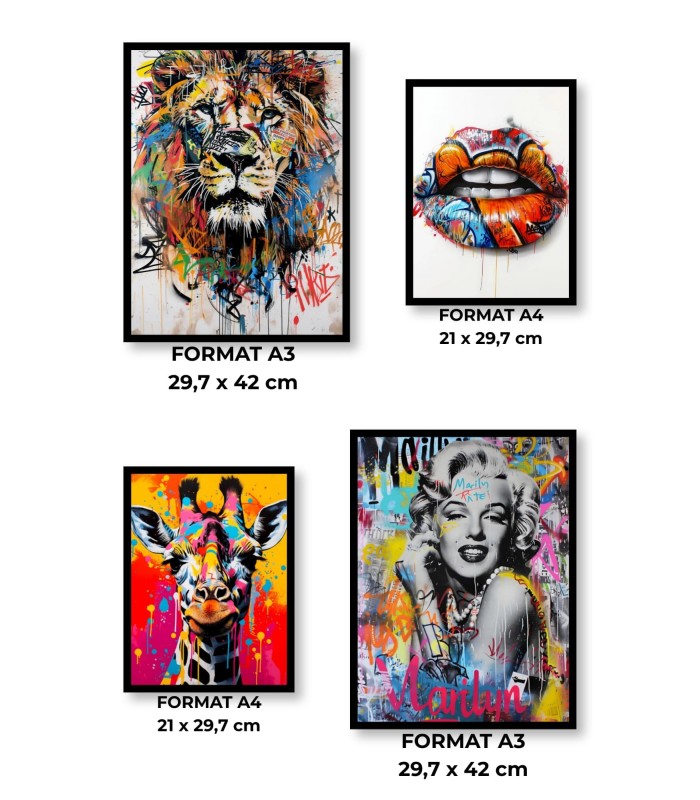 Pack d’affiches encadrées – Pop Art 2