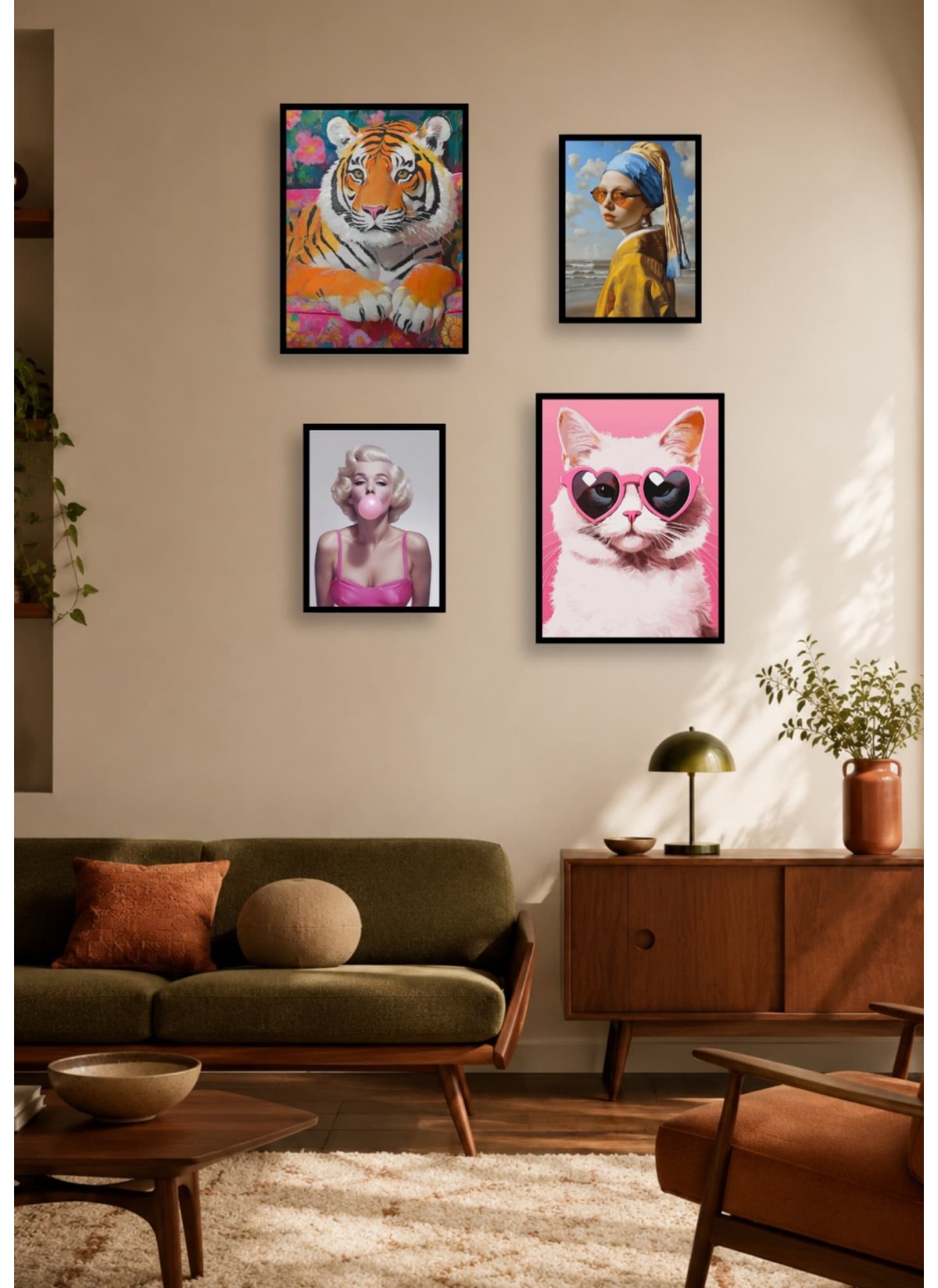 Pack Pop Art 3 : 4 affiches et cadres noirs | L’Afficherie