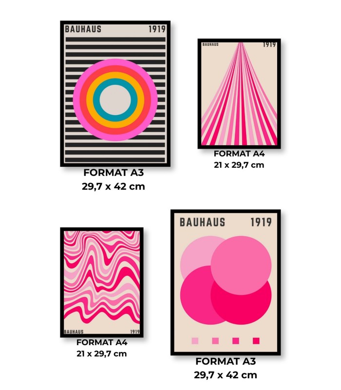 Pack d’affiches encadrées – Bauhaus
