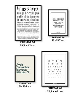 Pack d’affiches encadrées – Humour