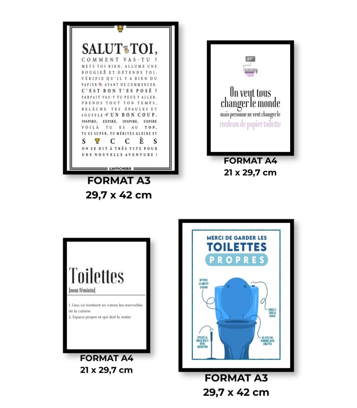 Pack d’affiches encadrées – WC