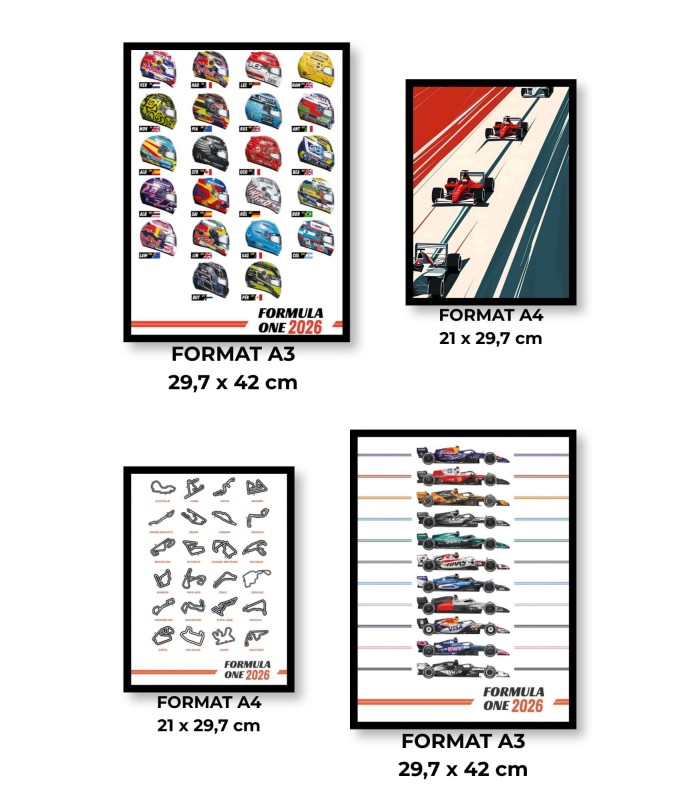Pack d’affiches encadrées – F1