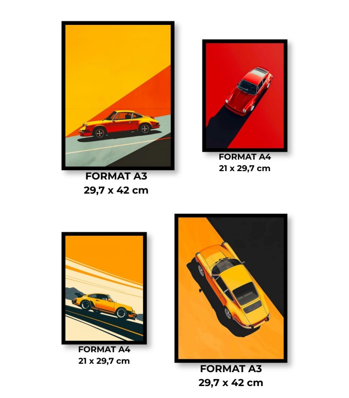 Pack d’affiches encadrées – Voitures