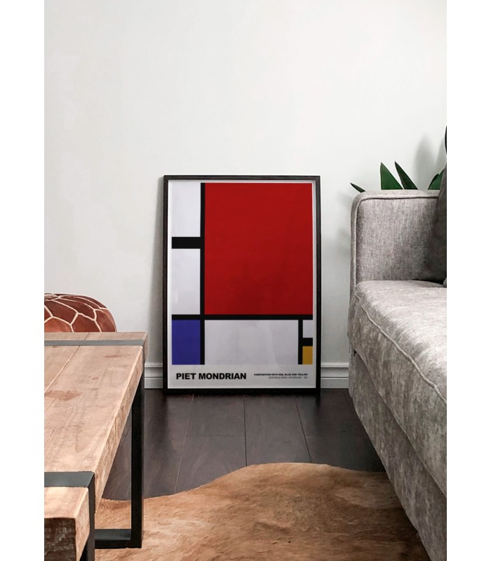 Affiche Piet Mondrian Composition with red, blue and yellow