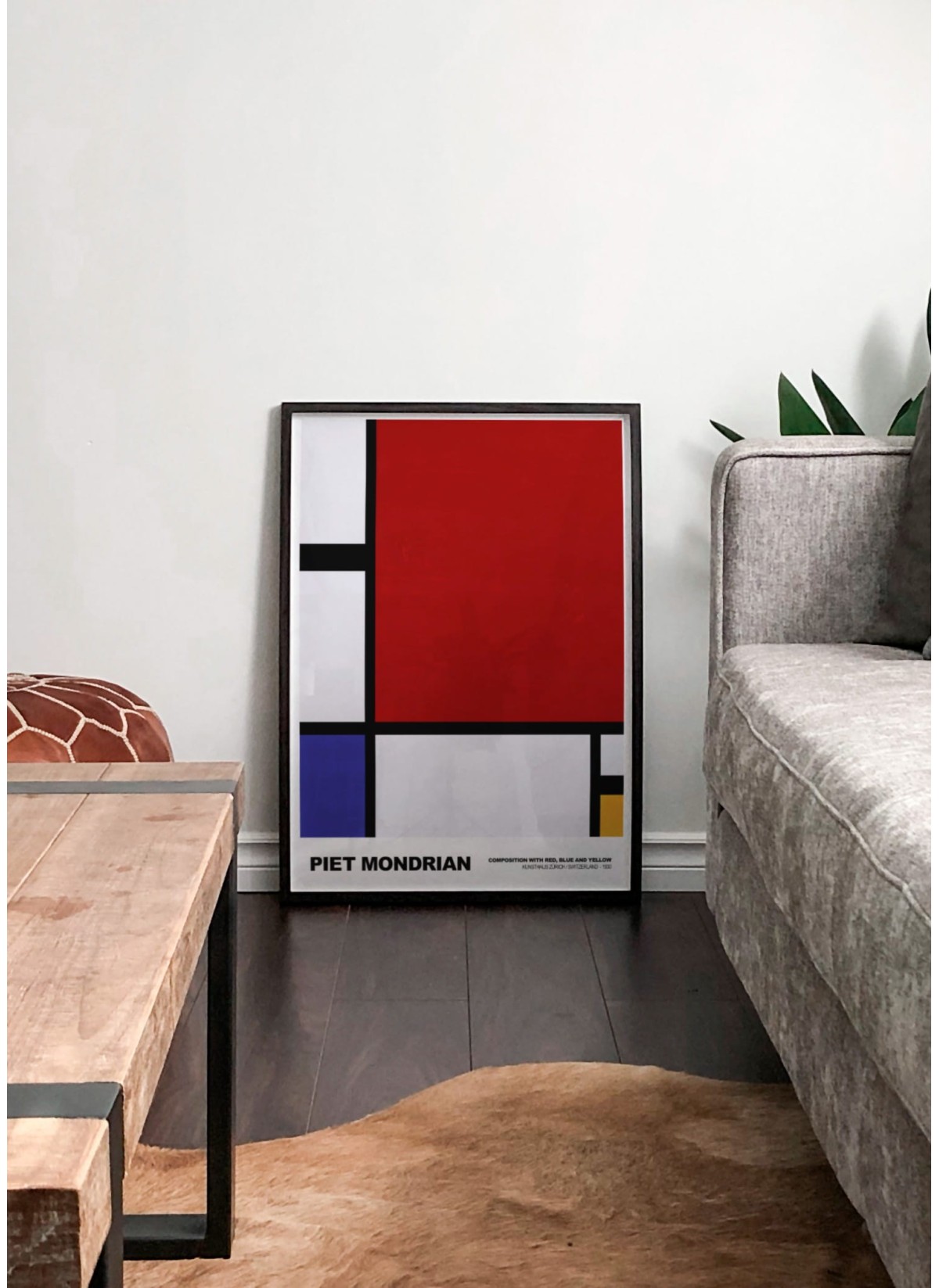 Affiche Piet Mondrian Composition with red, blue and yellow