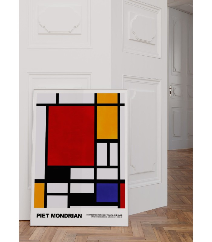 Affiche Piet Mondrian Composition with red, yellow and blue