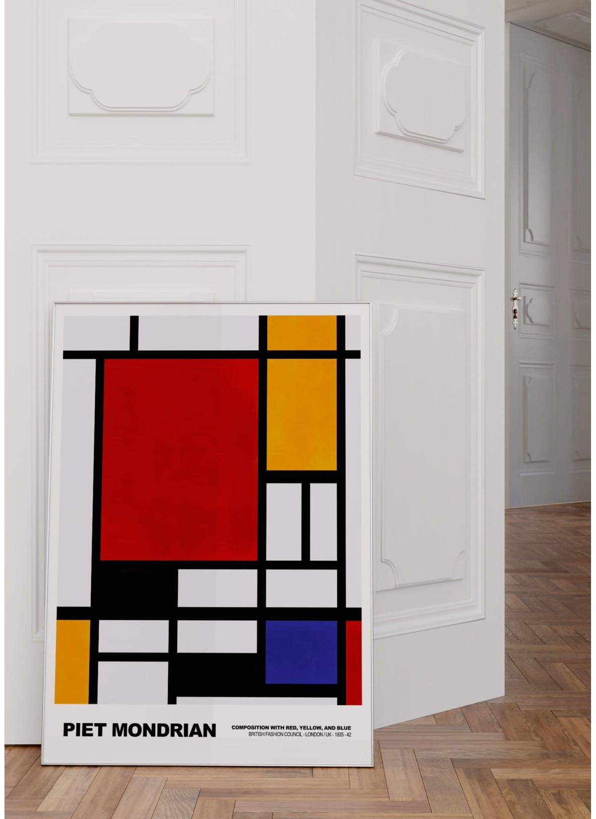 Affiche Piet Mondrian Composition with red, yellow and blue